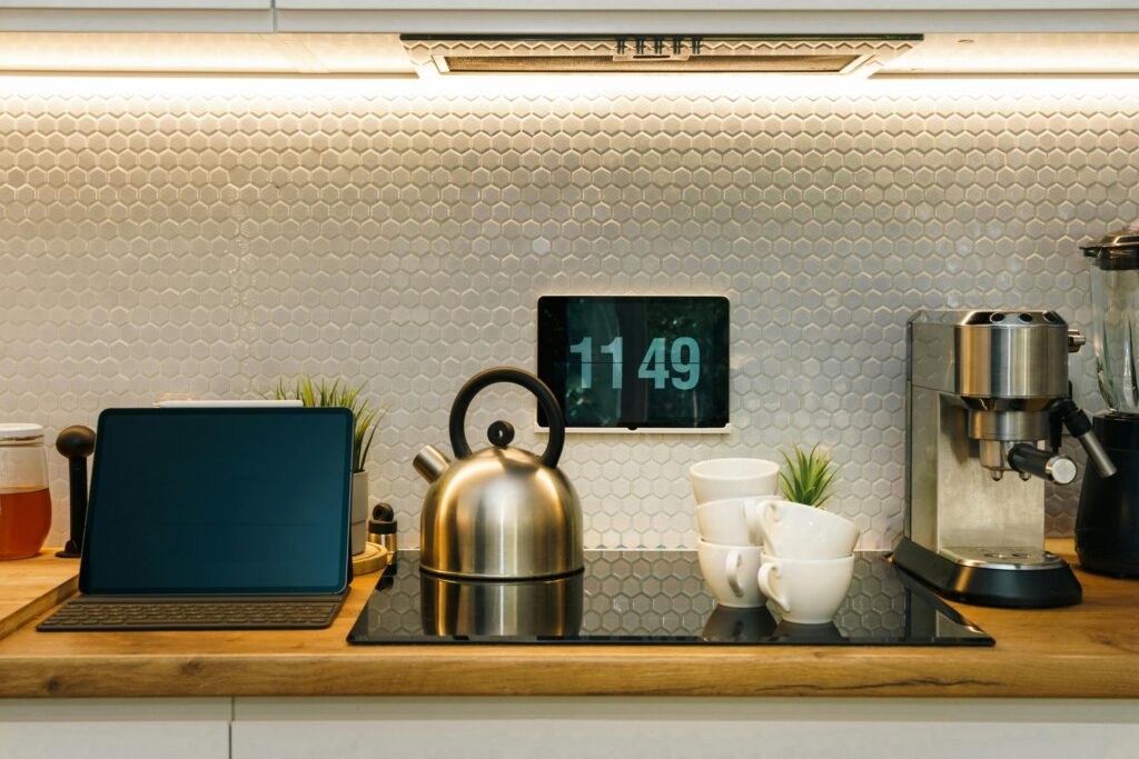 smart home device in kitchen counter area
