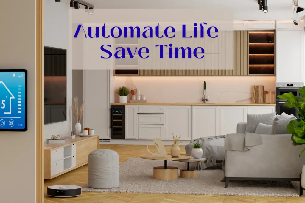 smart home automation — robot vacuum, smart plug, pet feeder