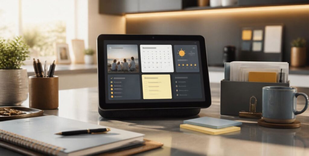 Amazon Echo Show 15 acting as an external brain to manage household schedules.