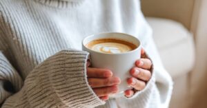 Soft life represented by woman with a coffee.