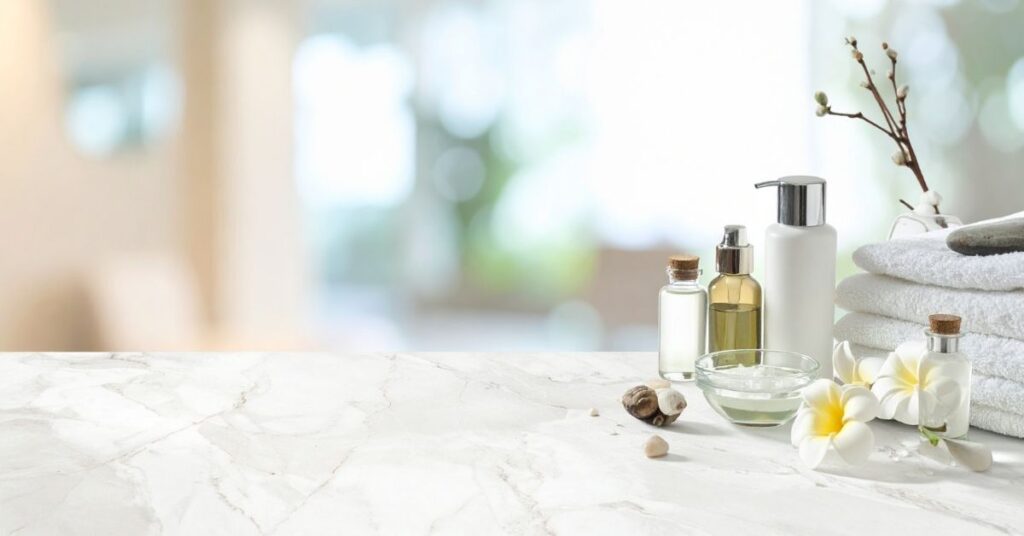 Glow reset and soft living essentials for self-care.