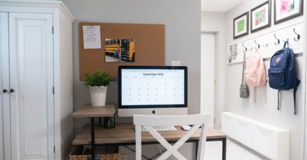 Family command center ideas for back to school organization and schedule tracking.